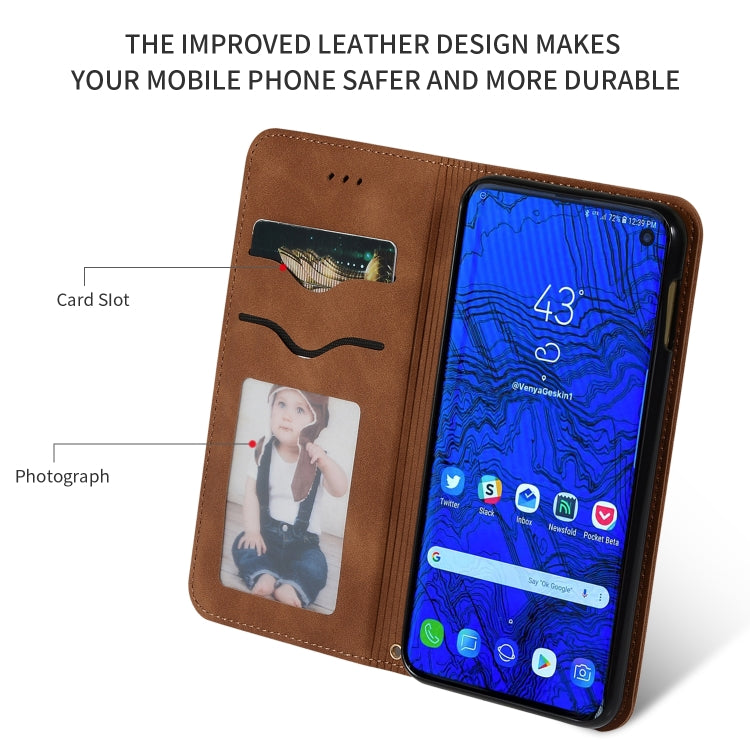 Retro Skin Feel Business Magnetic Horizontal Flip Leather Case for Samsung Galaxy S10 E