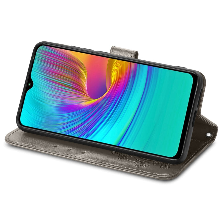 For Infinix X680 / Smart 4 Four-leaf Clasp Embossed Buckle Mobile Phone Protection Leather Case with Lanyard & Card Slot & Wallet & Bracket Function