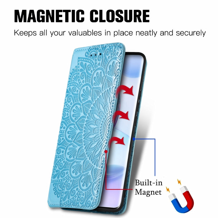 For Honor 50 Blooming Mandala Embossed Pattern Magnetic Horizontal Flip Leather Case with Holder & Card Slots & Wallet