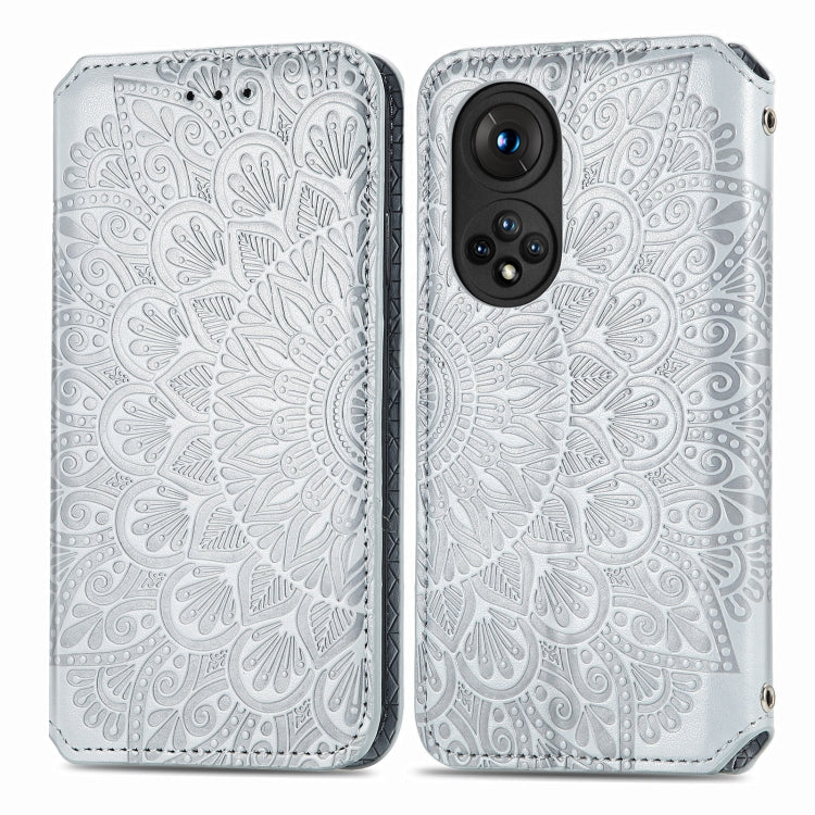 For Honor 50 Blooming Mandala Embossed Pattern Magnetic Horizontal Flip Leather Case with Holder & Card Slots & Wallet