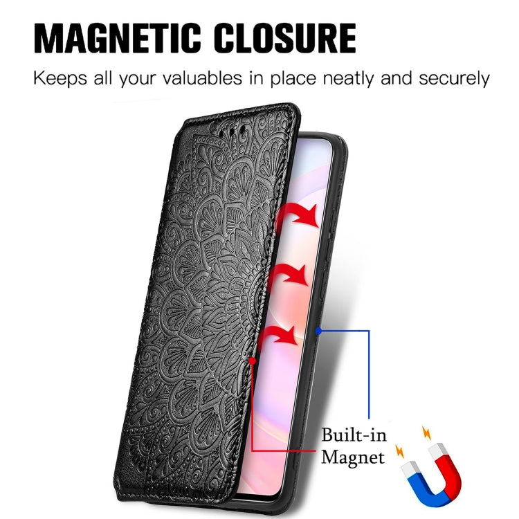 For Honor 50 SE Blooming Mandala Embossed Pattern Magnetic Horizontal Flip Leather Case with Holder & Card Slots & Wallet