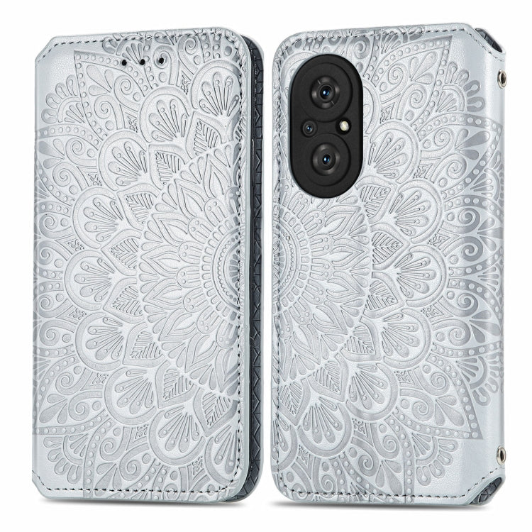 For Honor 50 SE Blooming Mandala Embossed Pattern Magnetic Horizontal Flip Leather Case with Holder & Card Slots & Wallet