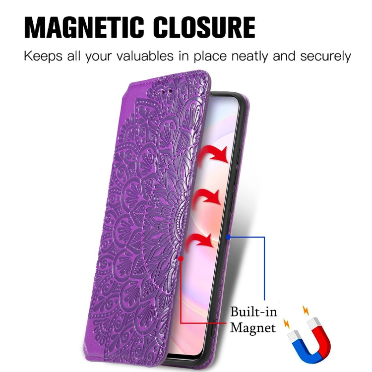 For Honor 50 SE Blooming Mandala Embossed Pattern Magnetic Horizontal Flip Leather Case with Holder & Card Slots & Wallet