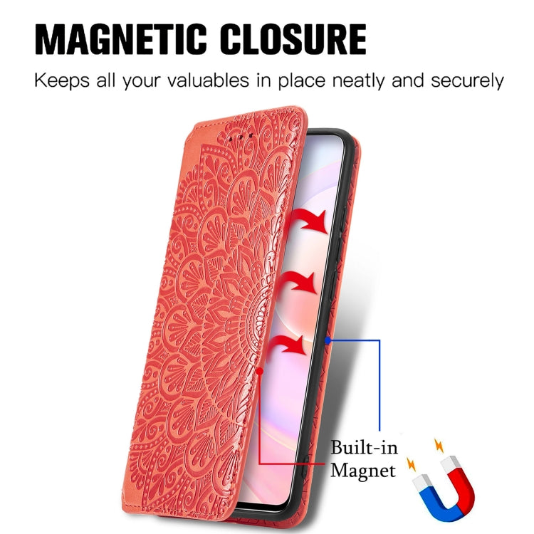 For Honor 50 SE Blooming Mandala Embossed Pattern Magnetic Horizontal Flip Leather Case with Holder & Card Slots & Wallet