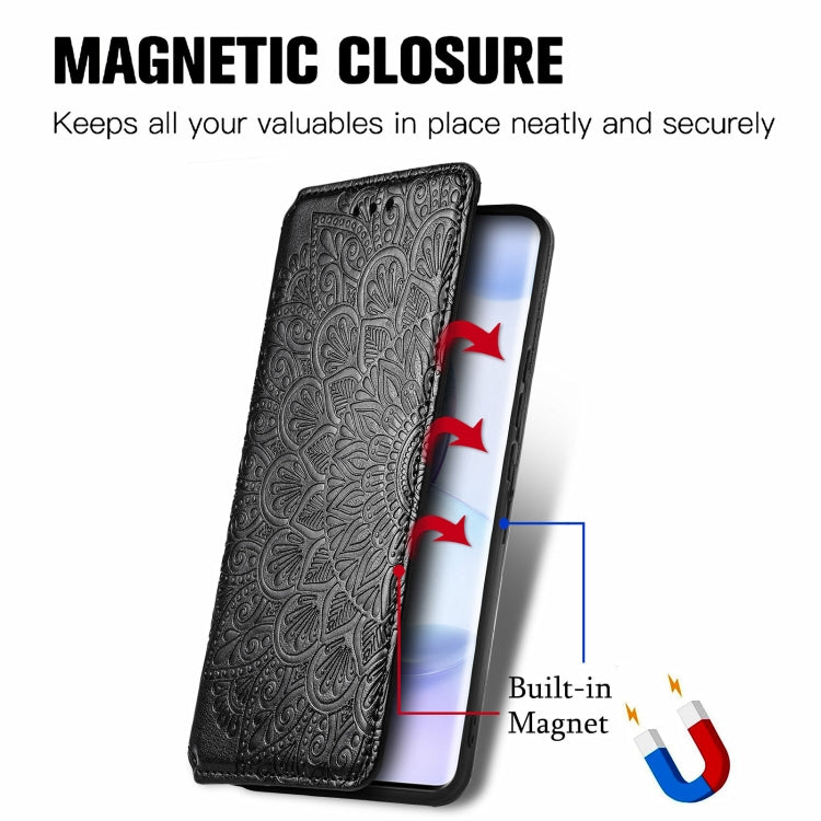 For Honor 50 Pro Blooming Mandala Embossed Pattern Magnetic Horizontal Flip Leather Case with Holder & Card Slots & Wallet