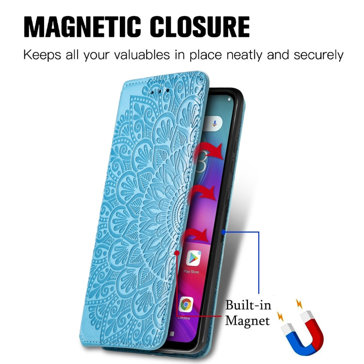 For Doogee X96 Pro Blooming Mandala Embossed Pattern Magnetic Horizontal Flip Leather Case with Holder & Card Slots & Wallet