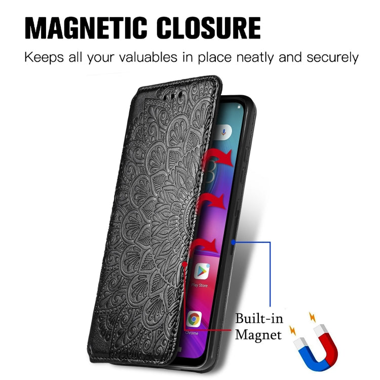 For Doogee X96 Pro Blooming Mandala Embossed Pattern Magnetic Horizontal Flip Leather Case with Holder & Card Slots & Wallet