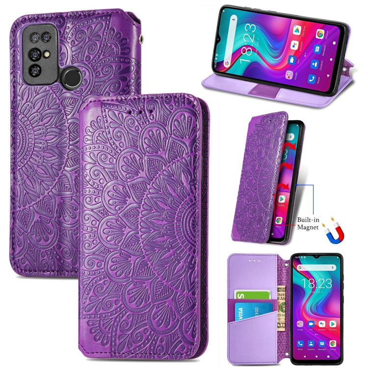 For Doogee X96 Pro Blooming Mandala Embossed Pattern Magnetic Horizontal Flip Leather Case with Holder & Card Slots & Wallet