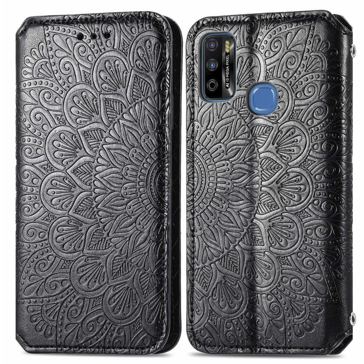 For Infinix X680 / Smart 4 Blooming Mandala Embossed Pattern Magnetic Horizontal Flip Leather Case with Holder & Card Slots & Wallet