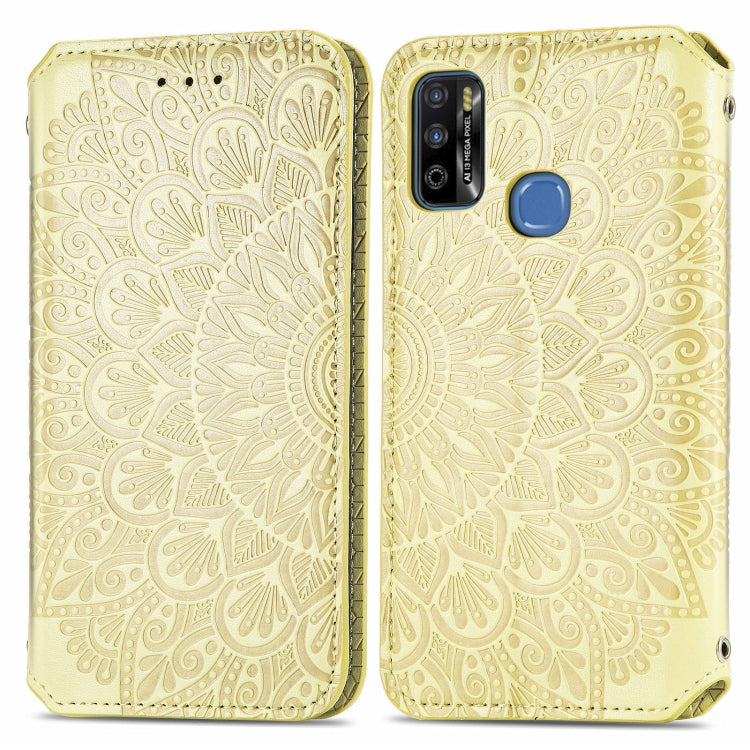For Infinix X680 / Smart 4 Blooming Mandala Embossed Pattern Magnetic Horizontal Flip Leather Case with Holder & Card Slots & Wallet