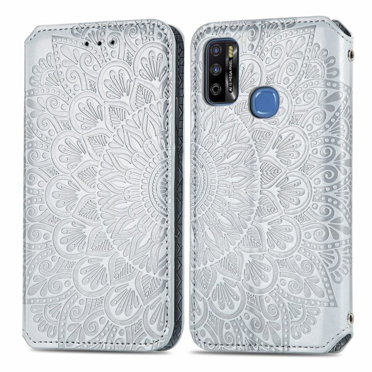 For Infinix X680 / Smart 4 Blooming Mandala Embossed Pattern Magnetic Horizontal Flip Leather Case with Holder & Card Slots & Wallet