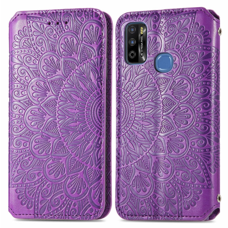 For Infinix X680 / Smart 4 Blooming Mandala Embossed Pattern Magnetic Horizontal Flip Leather Case with Holder & Card Slots & Wallet