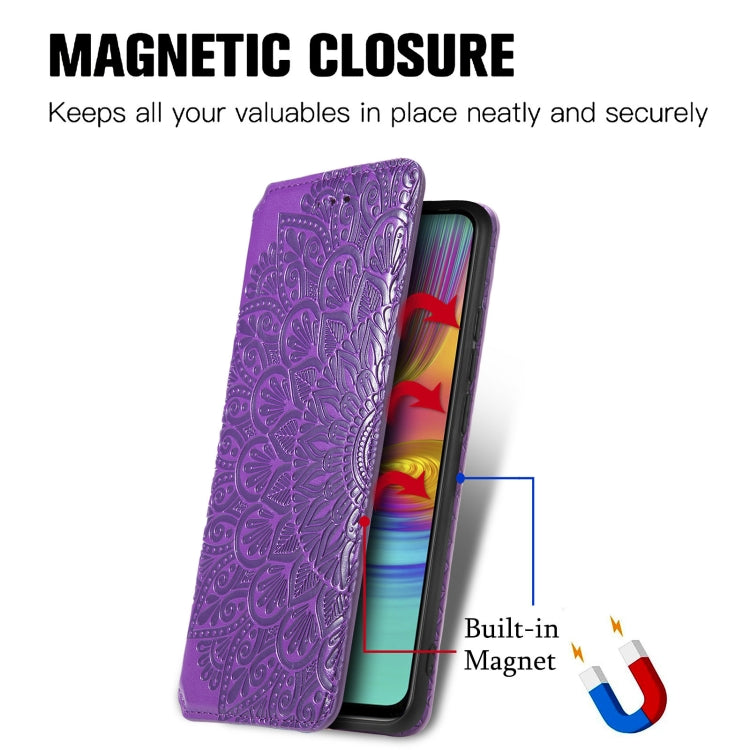 For Infinix X680 / Smart 4 Blooming Mandala Embossed Pattern Magnetic Horizontal Flip Leather Case with Holder & Card Slots & Wallet