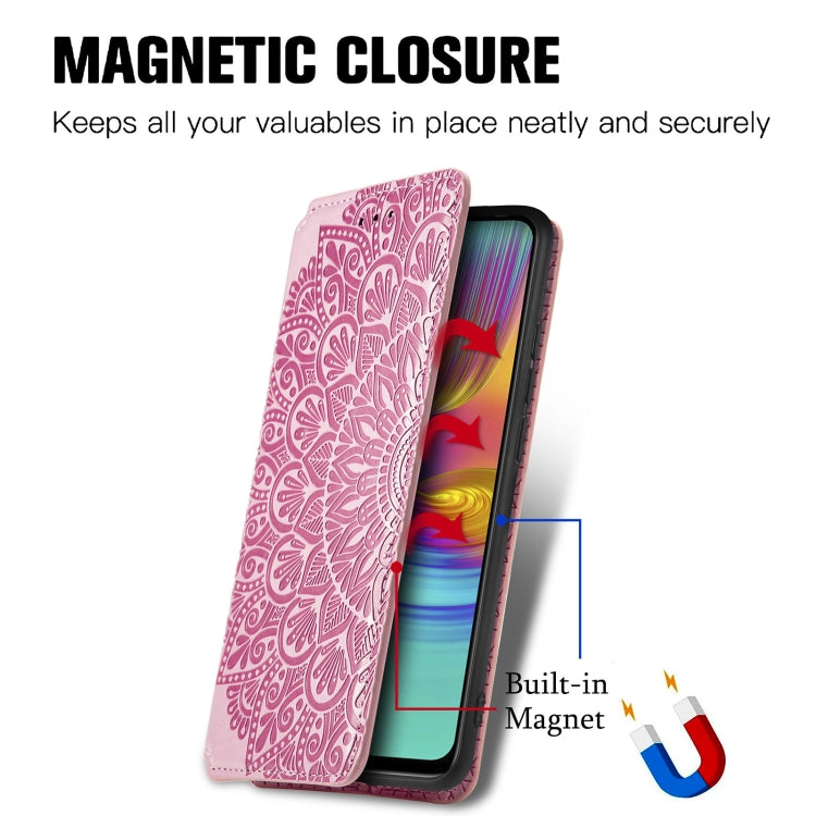 For Infinix X680 / Smart 4 Blooming Mandala Embossed Pattern Magnetic Horizontal Flip Leather Case with Holder & Card Slots & Wallet