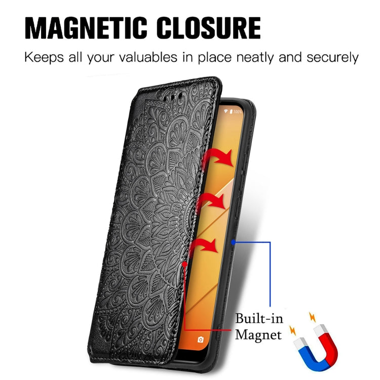 For Wiko Y81 Blooming Mandala Embossed Pattern Magnetic Horizontal Flip Leather Case with Holder & Card Slots & Wallet