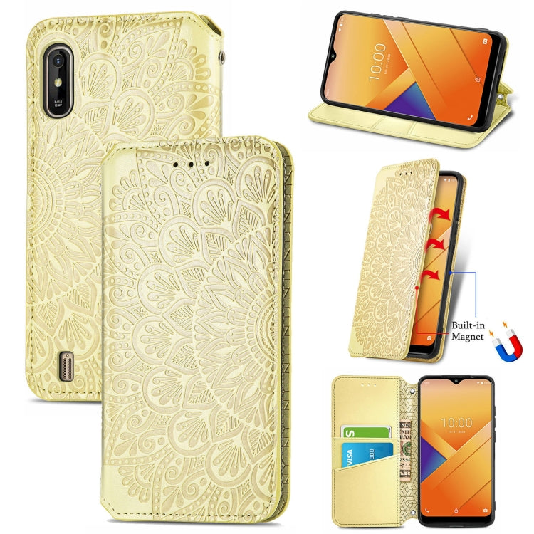 For Wiko Y81 Blooming Mandala Embossed Pattern Magnetic Horizontal Flip Leather Case with Holder & Card Slots & Wallet