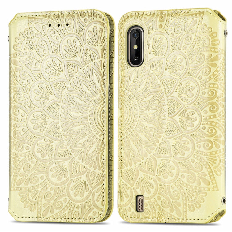 For Wiko Y81 Blooming Mandala Embossed Pattern Magnetic Horizontal Flip Leather Case with Holder & Card Slots & Wallet