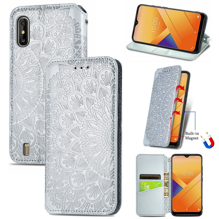 For Wiko Y81 Blooming Mandala Embossed Pattern Magnetic Horizontal Flip Leather Case with Holder & Card Slots & Wallet