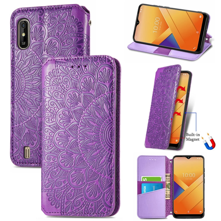 For Wiko Y81 Blooming Mandala Embossed Pattern Magnetic Horizontal Flip Leather Case with Holder & Card Slots & Wallet