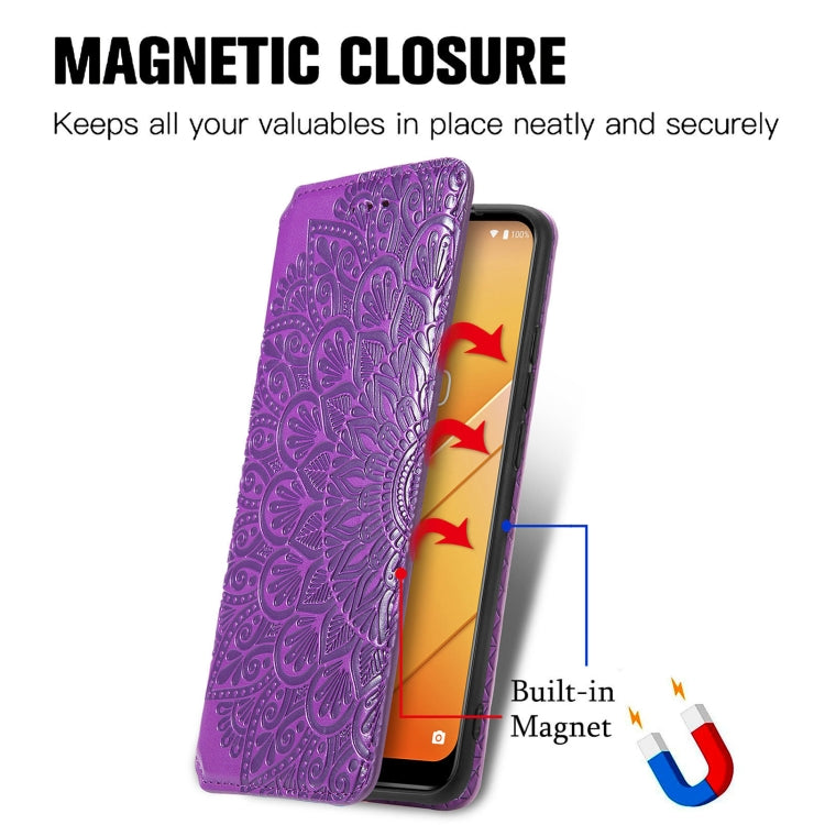For Wiko Y81 Blooming Mandala Embossed Pattern Magnetic Horizontal Flip Leather Case with Holder & Card Slots & Wallet