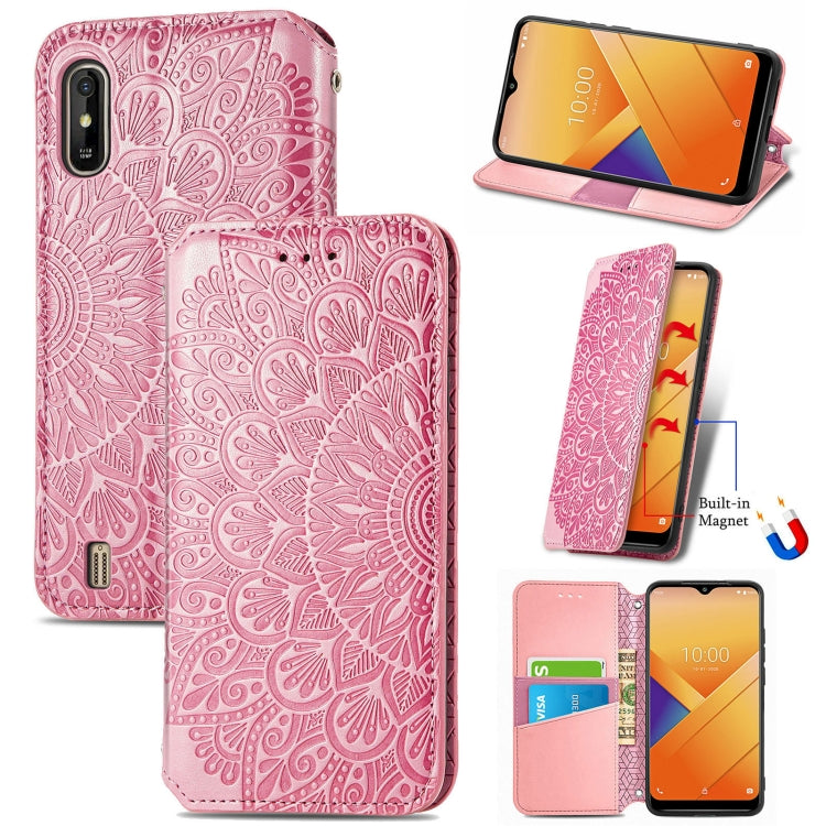 For Wiko Y81 Blooming Mandala Embossed Pattern Magnetic Horizontal Flip Leather Case with Holder & Card Slots & Wallet