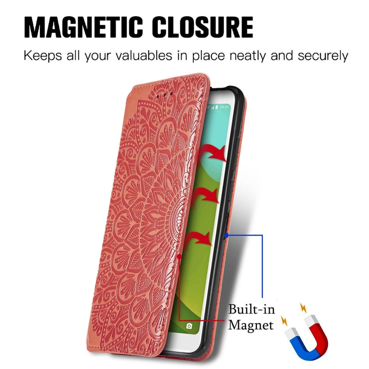 For Wiko Jerry 4 Blooming Mandala Embossed Pattern Magnetic Horizontal Flip Leather Case with Holder & Card Slots & Wallet