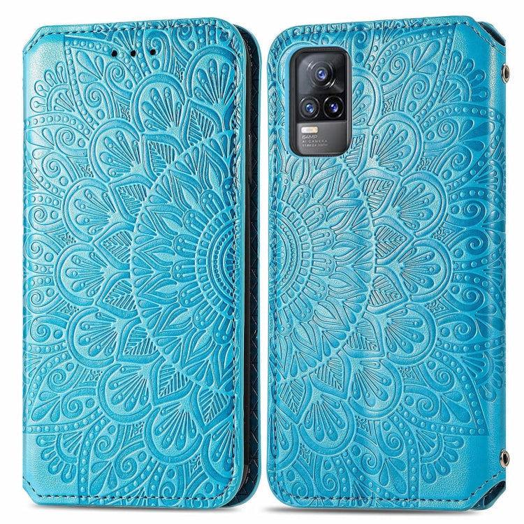 For vivo V21e 4G Blooming Mandala Embossed Pattern Magnetic Horizontal Flip Leather Case with Holder & Card Slots & Wallet