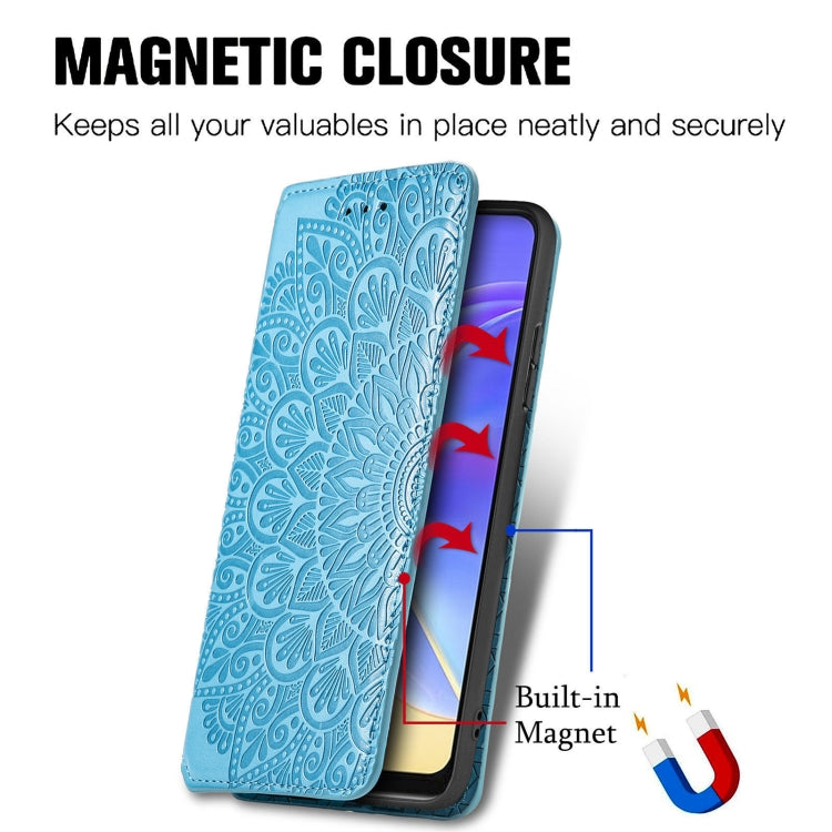 For vivo V21e 4G Blooming Mandala Embossed Pattern Magnetic Horizontal Flip Leather Case with Holder & Card Slots & Wallet