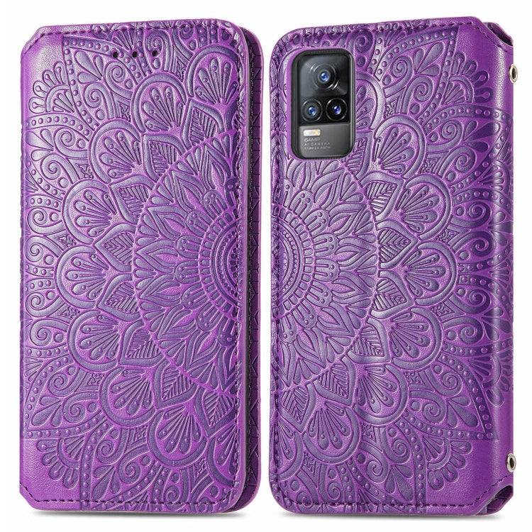 For vivo V21e 4G Blooming Mandala Embossed Pattern Magnetic Horizontal Flip Leather Case with Holder & Card Slots & Wallet