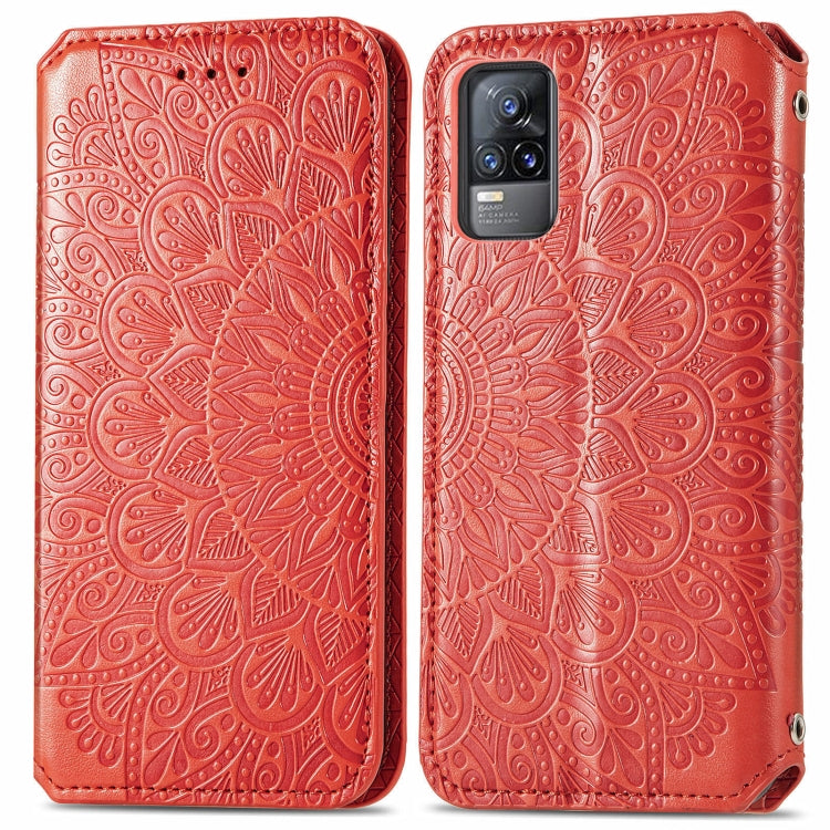 For vivo V21e 4G Blooming Mandala Embossed Pattern Magnetic Horizontal Flip Leather Case with Holder & Card Slots & Wallet
