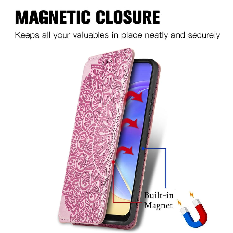 For vivo V21e 4G Blooming Mandala Embossed Pattern Magnetic Horizontal Flip Leather Case with Holder & Card Slots & Wallet