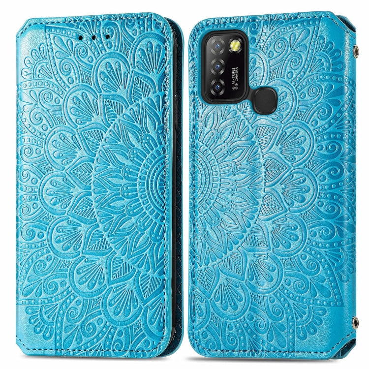 For Infinix Hot 10 Lite Blooming Mandala Embossed Pattern Magnetic Horizontal Flip Leather Case with Holder & Card Slots & Wallet
