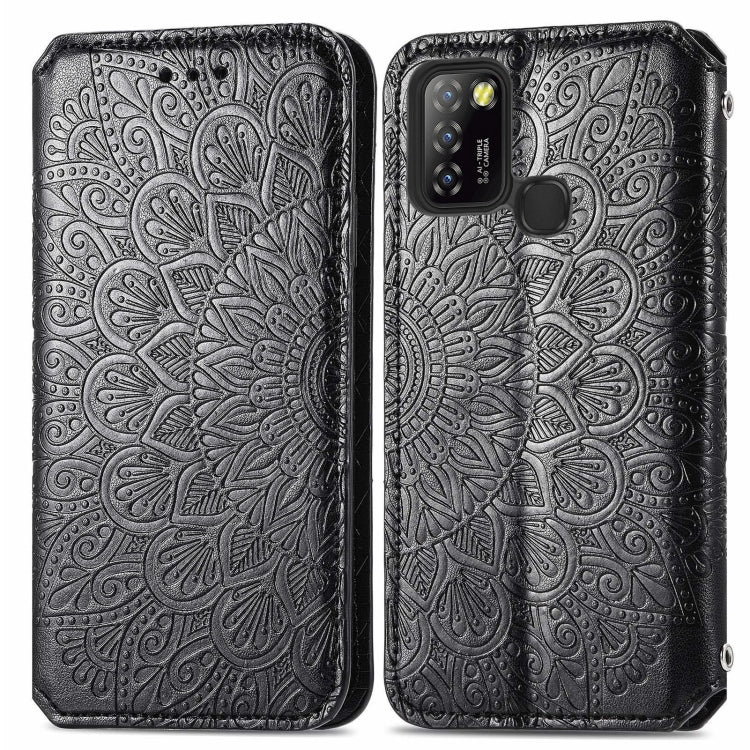 For Infinix Hot 10 Lite Blooming Mandala Embossed Pattern Magnetic Horizontal Flip Leather Case with Holder & Card Slots & Wallet