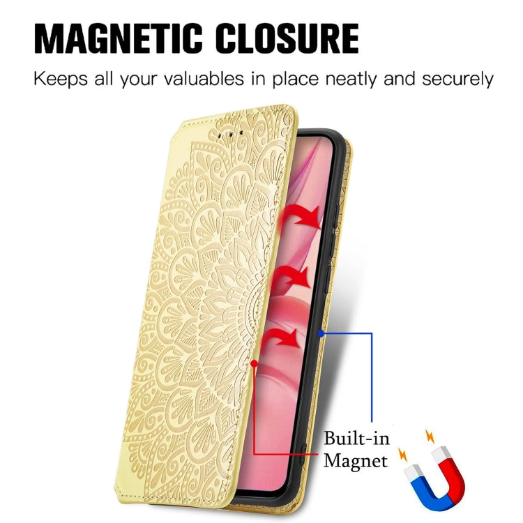 For Infinix Hot 10 Lite Blooming Mandala Embossed Pattern Magnetic Horizontal Flip Leather Case with Holder & Card Slots & Wallet