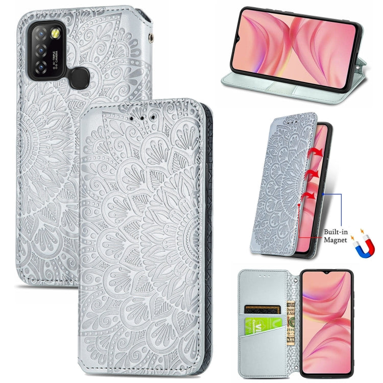 For Infinix Hot 10 Lite Blooming Mandala Embossed Pattern Magnetic Horizontal Flip Leather Case with Holder & Card Slots & Wallet