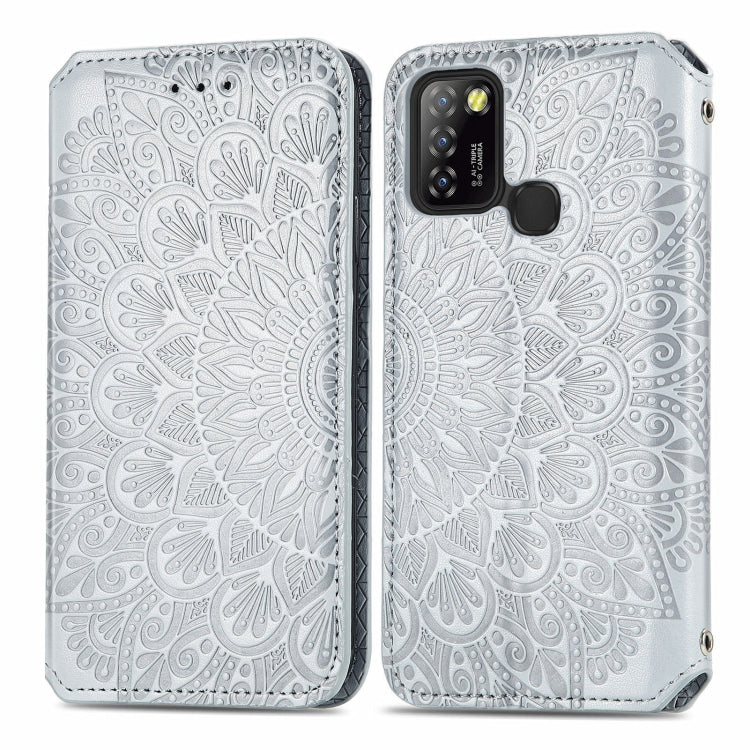 For Infinix Hot 10 Lite Blooming Mandala Embossed Pattern Magnetic Horizontal Flip Leather Case with Holder & Card Slots & Wallet