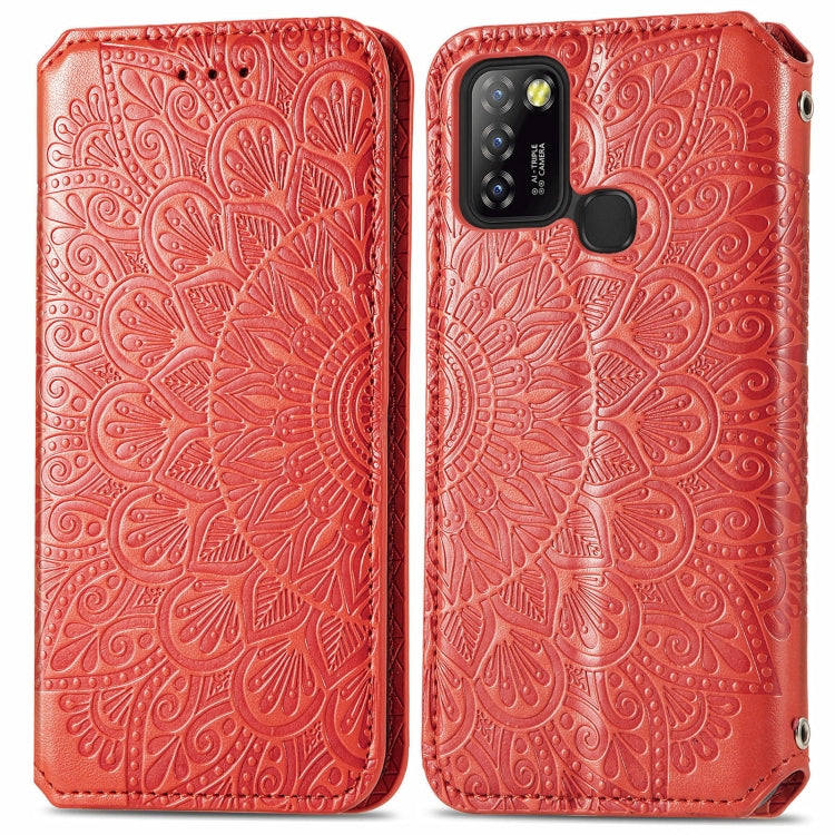 For Infinix Hot 10 Lite Blooming Mandala Embossed Pattern Magnetic Horizontal Flip Leather Case with Holder & Card Slots & Wallet