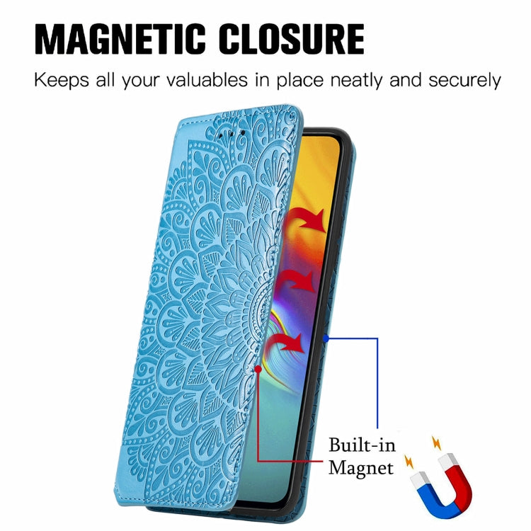 For Infinix Hot 9 Blooming Mandala Embossed Pattern Magnetic Horizontal Flip Leather Case with Holder & Card Slots & Wallet