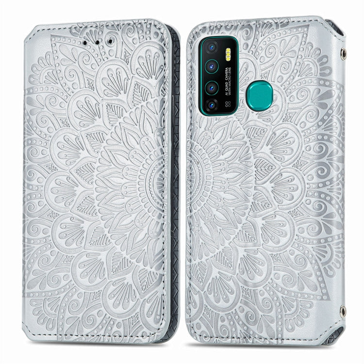 For Infinix Hot 9 Blooming Mandala Embossed Pattern Magnetic Horizontal Flip Leather Case with Holder & Card Slots & Wallet