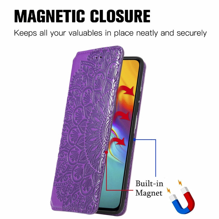 For Infinix Hot 9 Blooming Mandala Embossed Pattern Magnetic Horizontal Flip Leather Case with Holder & Card Slots & Wallet