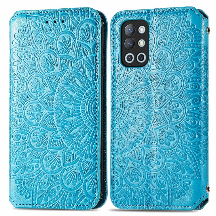 For OnePlus 9R Blooming Mandala Embossed Pattern Magnetic Horizontal Flip Leather Case with Holder & Card Slots & Wallet