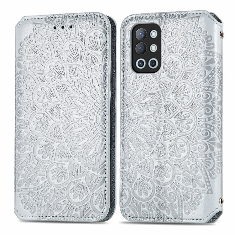 For OnePlus 9R Blooming Mandala Embossed Pattern Magnetic Horizontal Flip Leather Case with Holder & Card Slots & Wallet