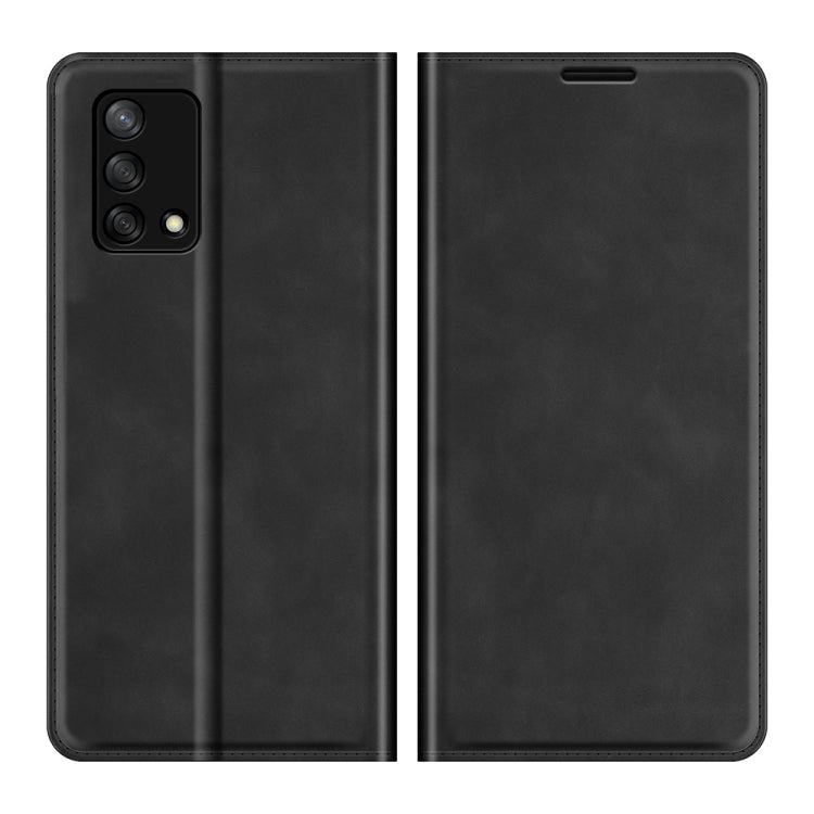 For OPPO F19 / A74 4G Retro-skin Business Magnetic Suction Leather Case with Holder & Card Slots & Wallet