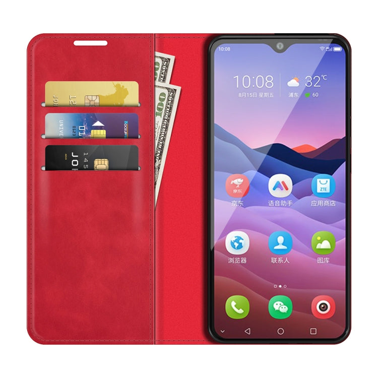 For ZTE Blade V2020 Smart Retro-skin Business Magnetic Suction Leather Case with Holder & Card Slots & Wallet