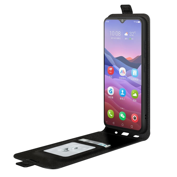 For ZTE Blade V2020 Smart R64 Texture Single Vertical Flip Leather Protective Case with Card Slots & Photo Frame