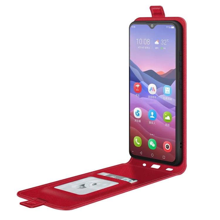 For ZTE Blade V2020 Smart R64 Texture Single Vertical Flip Leather Protective Case with Card Slots & Photo Frame