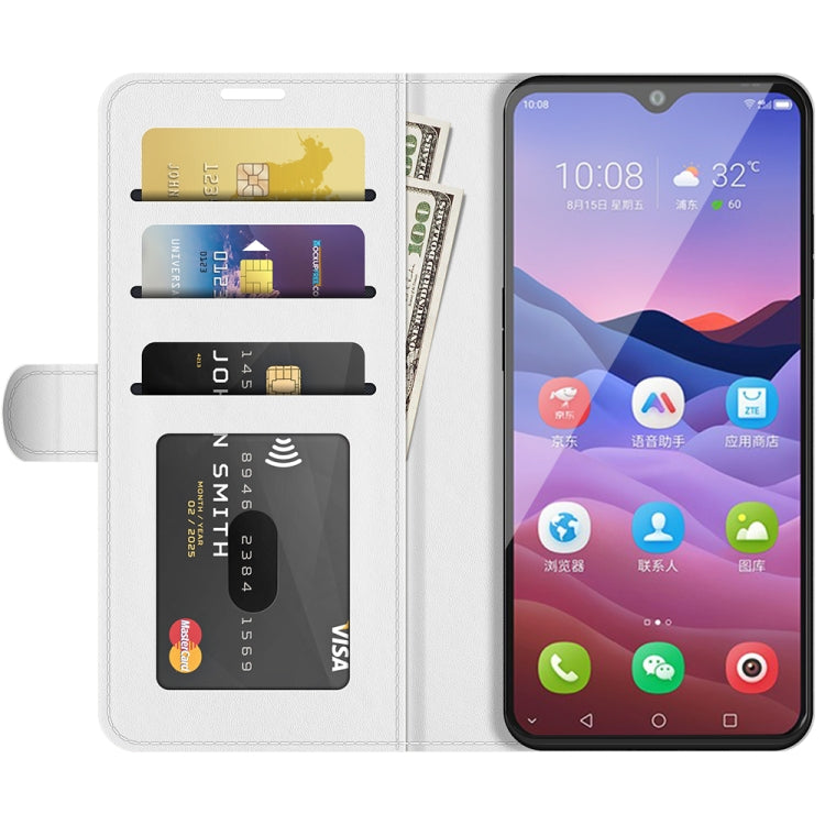 For ZTE Blade V2020 Smart R64 Texture Single Horizontal Flip Protective Case with Holder & Card Slots & Wallet& Photo Frame