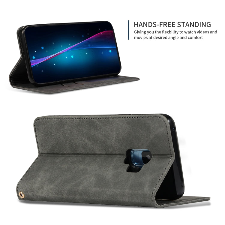 Retro Skin Feel Business Magnetic Horizontal Flip Leather Case for Samsung Galaxy S9