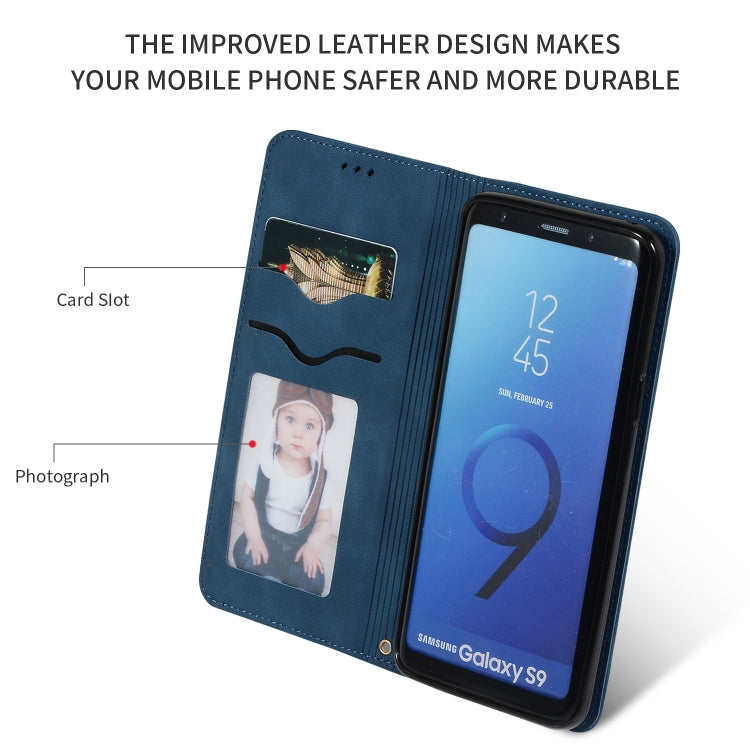 Retro Skin Feel Business Magnetic Horizontal Flip Leather Case for Samsung Galaxy S9