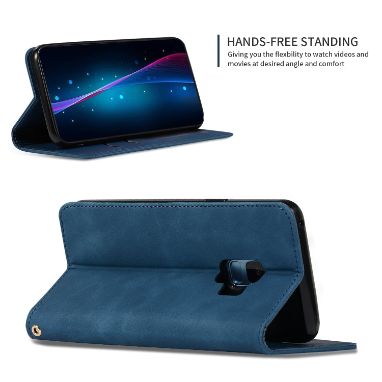 Retro Skin Feel Business Magnetic Horizontal Flip Leather Case for Samsung Galaxy S9